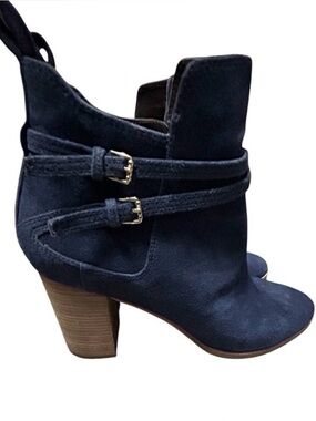Cole Haan Navy Suede Ankle Booties Sz 10